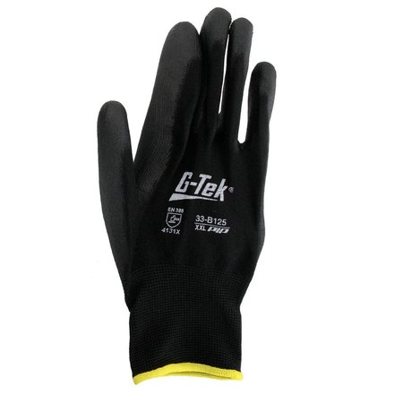 WORLD ENTERPRISES Poly Coated Nylon Gloves  Medium PIP-33-B125/M